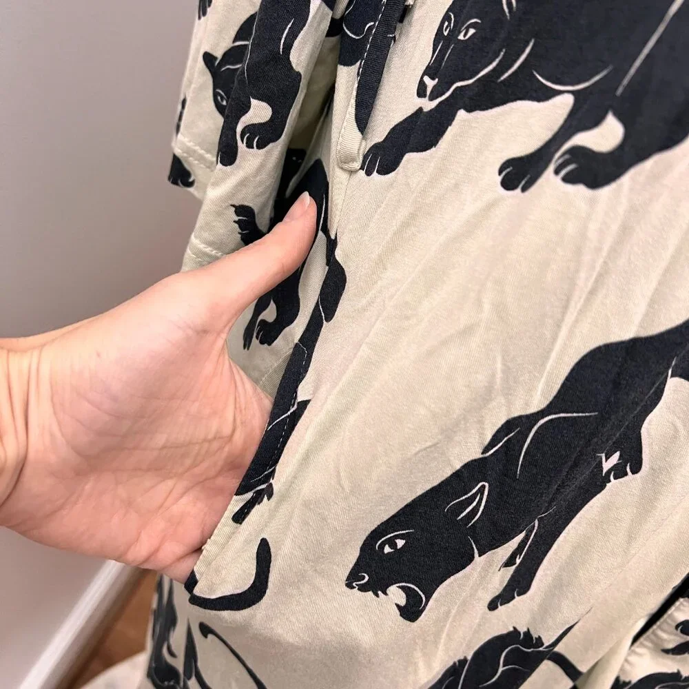 Kilo Brava Panther Short Loungewear Robe Sz L